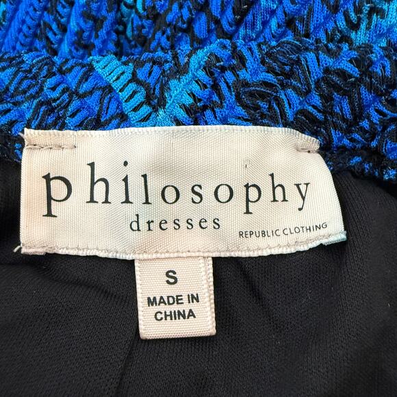 Philosophy Blue Ombre Crochet Knit Bodycon Maxi Dress | Strappy Back | Small - Picture 4 of 11